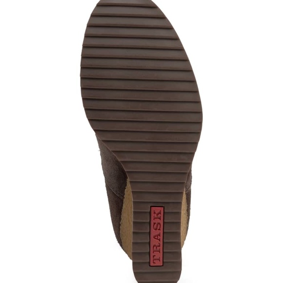 🌺TRASK Tatum Brown Suede Wedge Bootie - Picture 2 of 5